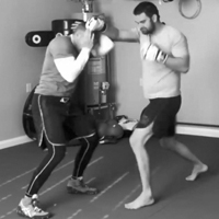 Two men sparring