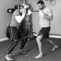 Two men sparring